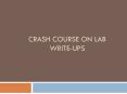 Crash Course on Lab Write-ups PowerPoint PPT Presentation