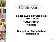 SOCIEDADE E MUNDO DO TRABALHO