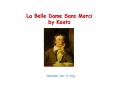 La Belle Dame Sans Merci by Keats PowerPoint PPT Presentation