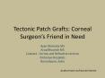 Tectonic Patch Grafts: Corneal Surgeon PowerPoint PPT Presentation
