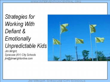 Strategies for Working With Defiant