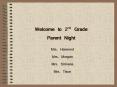 Welcome to 2nd Grade Parent Night PowerPoint PPT Presentation