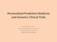 Personalized Predictive Medicine and Genomic Clinical Trials