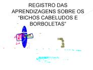 REGISTRO DAS APRENDIZAGENS SOBRE OS 