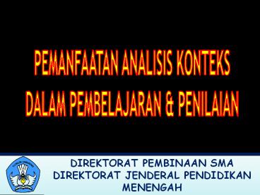 PEMANFAATAN ANALISIS KONTEKS