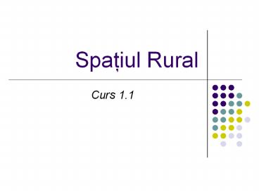 Spatiul Rural