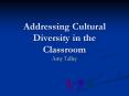 Addressing Cultural Diversity in the Classroom PowerPoint PPT Presentation