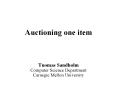 Auctioning one item PowerPoint PPT Presentation