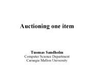 Auctioning one item