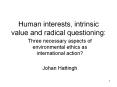 Human interests, intrinsic value and radical questioning: PowerPoint PPT Presentation