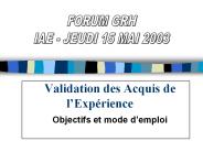 Validation des Acquis de l