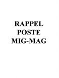 RAPPEL POSTE MIG-MAG PowerPoint PPT Presentation