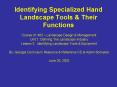 Identifying Specialized Hand Landscape Tools PowerPoint PPT Presentation