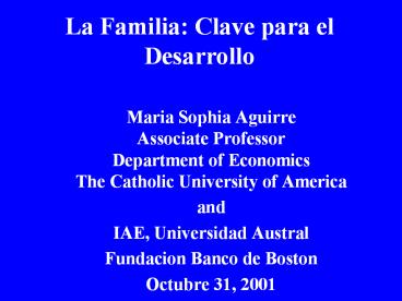 La Familia: Clave para el Desarrollo