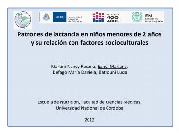 Patrones de lactancia en ni