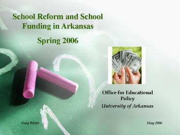 PLACING ARKANSAS SCHOOL FUNDING DATA IN THE NATIONAL CONTEXT