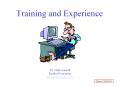Training and Experience PowerPoint PPT Presentation