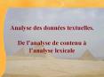 ANALYSE DES DONNEES TEXTUELLES PowerPoint PPT Presentation