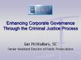 Enhancing Corporate Governance Through the Criminal Justice Process PowerPoint PPT Presentation