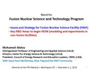 Need for Fusion Nuclear Science and Technology Program