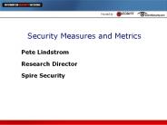 Security Measures and Metrics