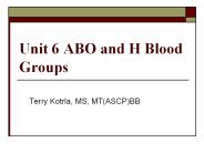 Unit 6 ABO and H Blood Groups