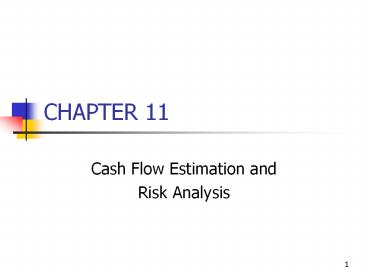 Cash Flow Estimation and