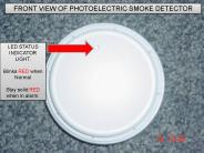 How does a photoelectric smoke detector work?