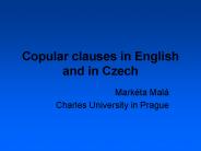 Copular clauses in English and in Czech