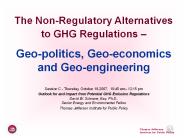 The Non-Regulatory Alternatives to GHG Regulations 