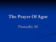 The Prayer Of Agur