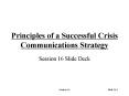Principles of a Successful Crisis Communications Strategy PowerPoint PPT Presentation