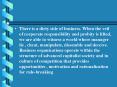 There is a dirty side of business. When the veil of corporate responsibility and probity is lifted, we are able to witness a world where manager lie , cheat, manipulate, dissemble and deceive. Business organizations operate within the structure of PowerPoint PPT Presentation
