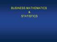 BUSINESS MATHEMATICS PowerPoint PPT Presentation