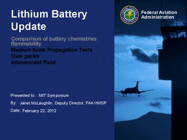 Lithium Battery Update