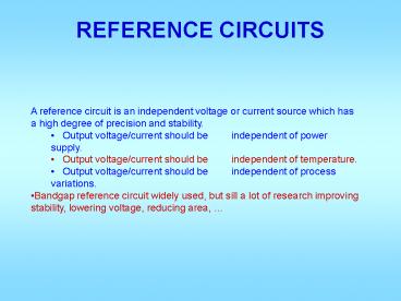 REFERENCE CIRCUITS