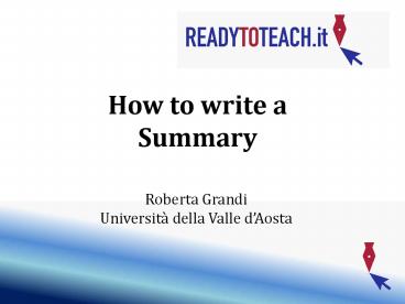 How to write a Summary