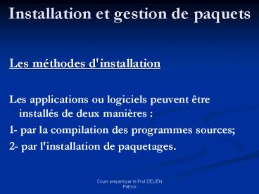 Installation et gestion de paquets