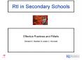 RtI in Secondary Schools PowerPoint PPT Presentation