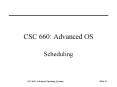 CSC 660: Advanced OS PowerPoint PPT Presentation