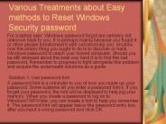 reset windows 7 password