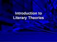 Introduction to Literary Theories PowerPoint PPT Presentation