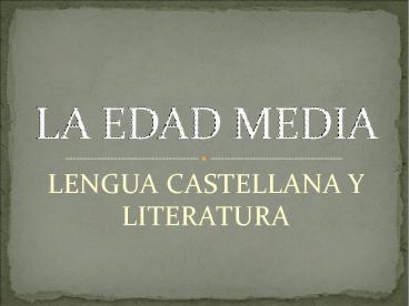 LENGUA CASTELLANA Y LITERATURA