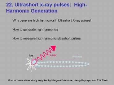 22. Ultrashort x-ray pulses: High-Harmonic Generation