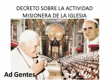 DECRETO SOBRE LA ACTIVIDAD MISIONERA DE LA IGLESIA