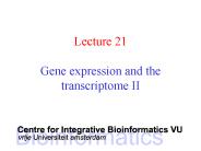 Lecture 21 Gene expression and the transcriptome II