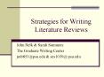 Strategies for Writing Literature Reviews PowerPoint PPT Presentation