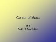Center of Mass