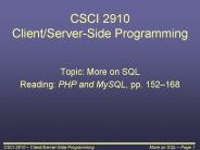 CSCI 2910 Client/Server-Side Programming