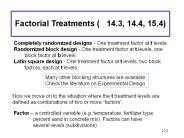 Factorial Treatments (